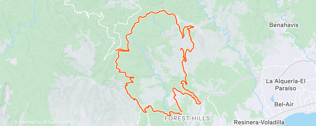 Map of the activity, Bicicleta de montaña matutina