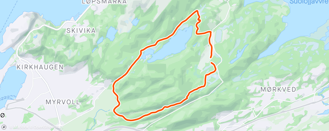 Map of the activity, Ski, klassisk | Rundt vågøyvannet med klokka