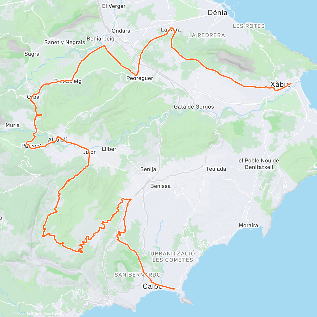Map of the activity, #5 Jávea - Bernia por la última