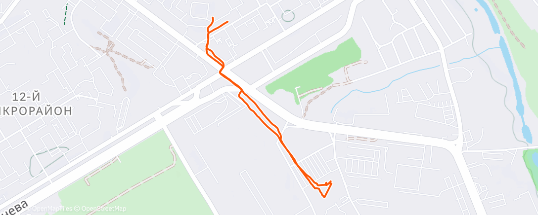Map of the activity, Night Run
