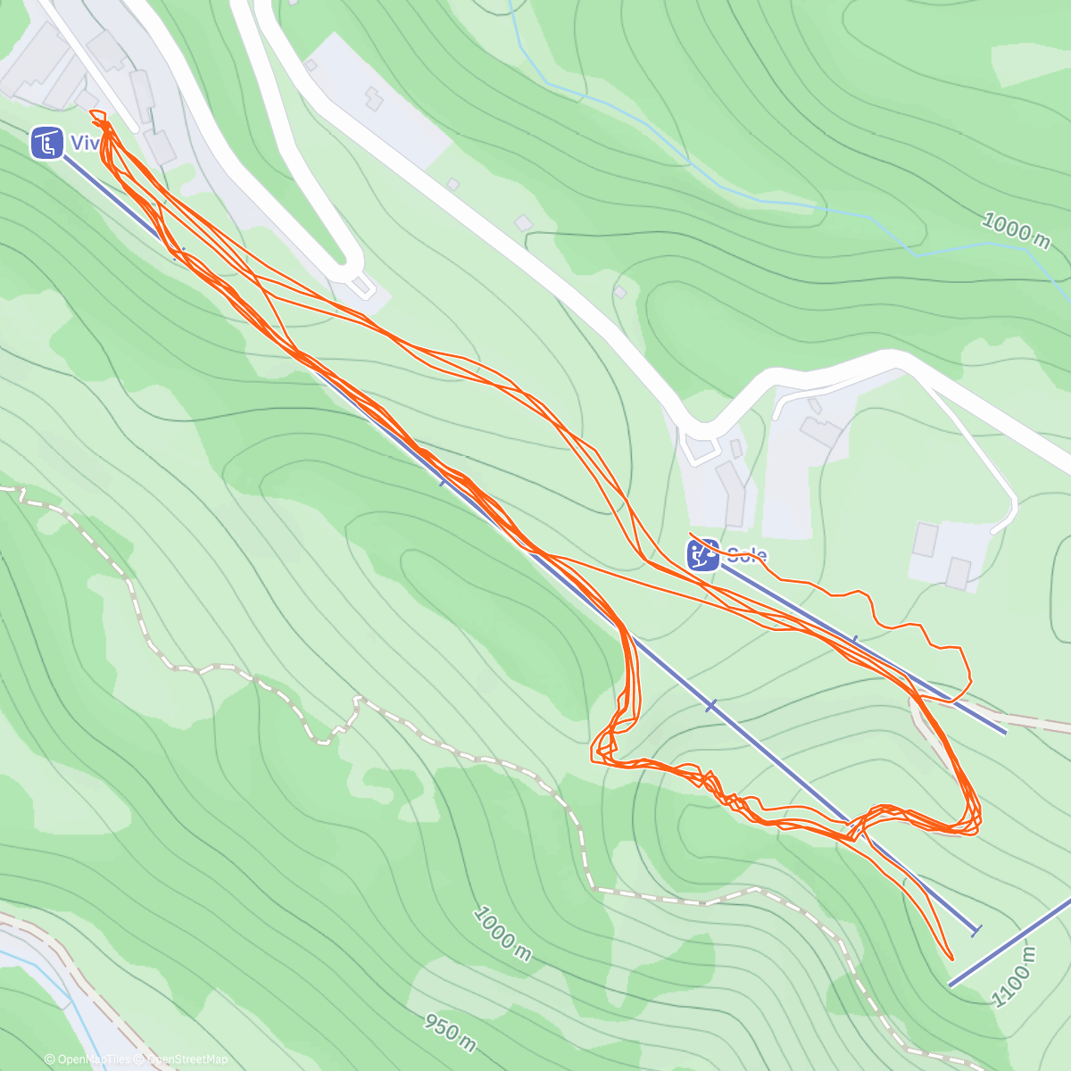 Карта физической активности (Sessione di sci fuoripista all’ora di pranzo)