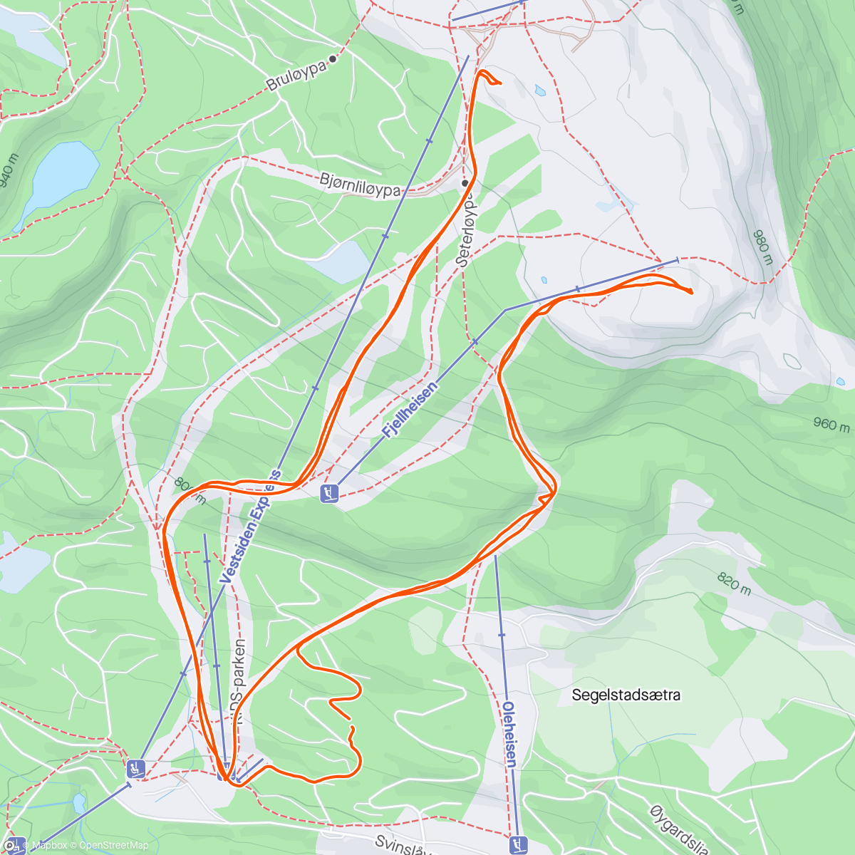 Carte de l'activité Rando nr to, Kvitfjell, i2-3