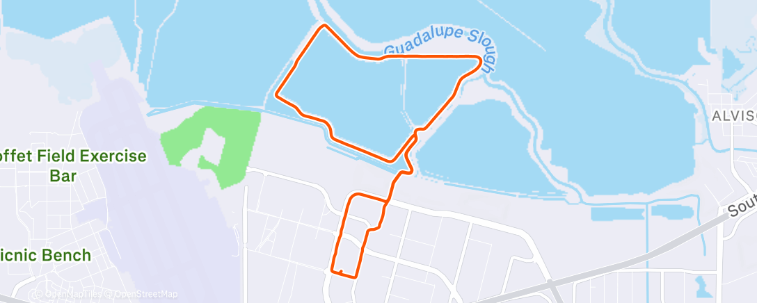 Map of the activity, Sunnyvale Monday Run Club #2