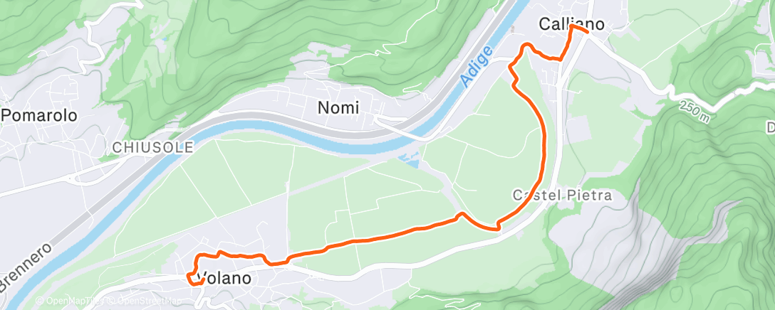 Map of the activity, Camminata pomeridiana