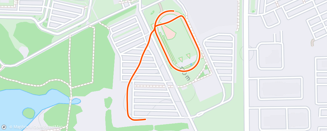 Map of the activity, 6 x 100m