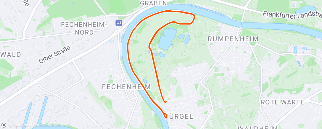 Map of the activity, Lauf am Nachmittag - 2x 4x 40 Sek @3:10