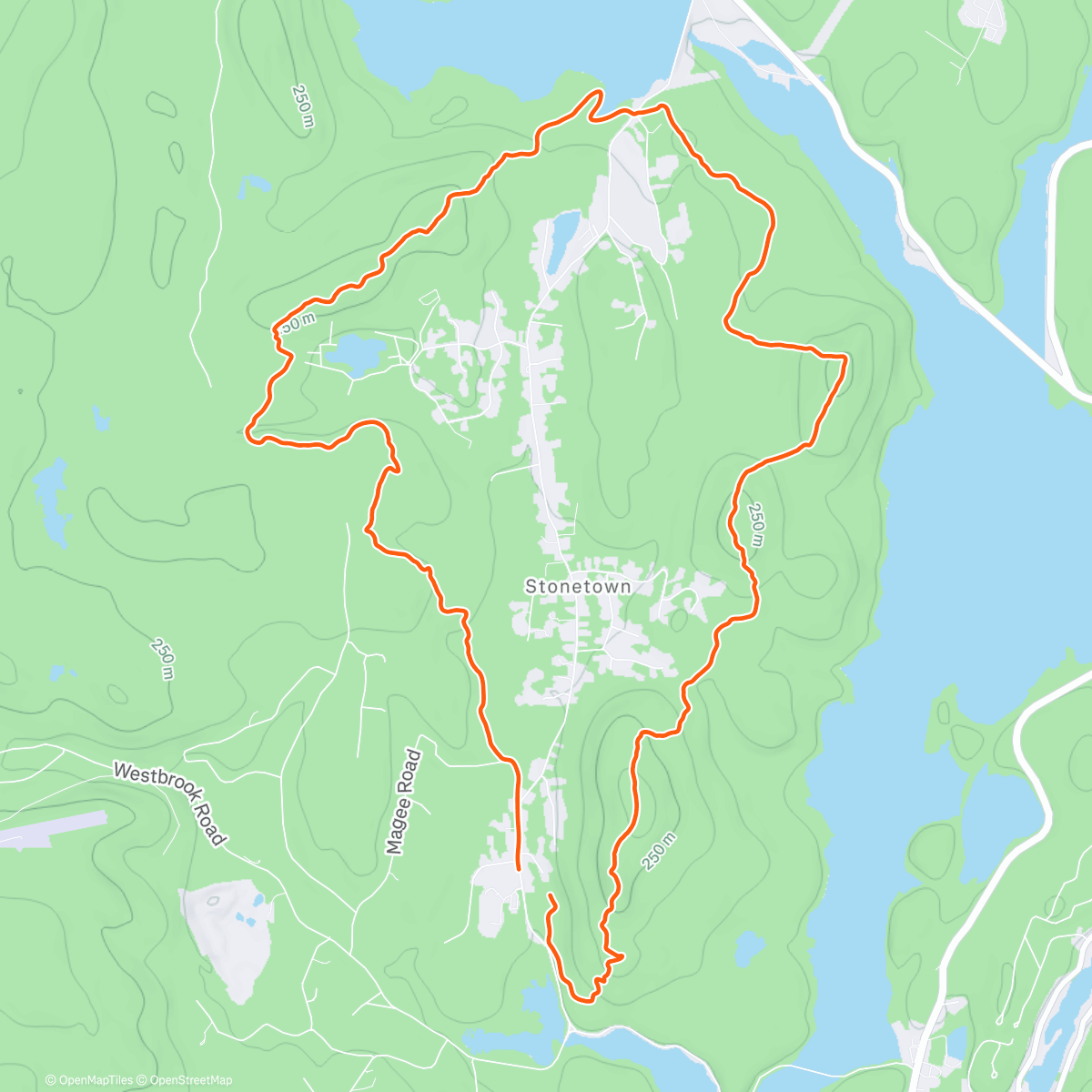 Map of the activity, Stonetown Circular speed hike