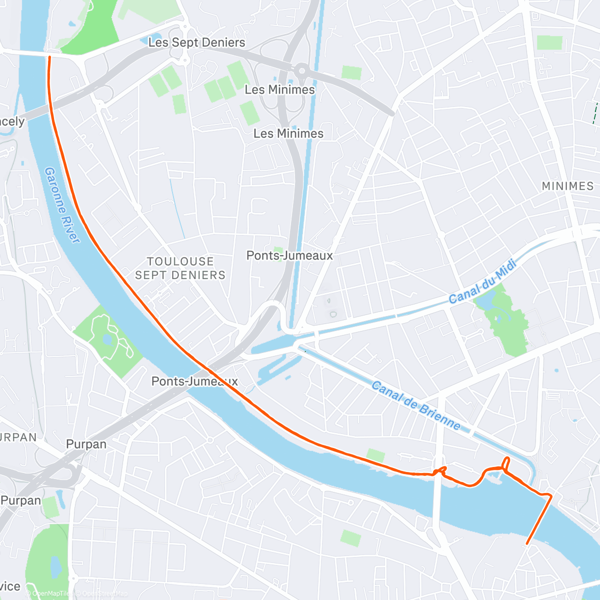 Map of the activity, Course à pied matinale