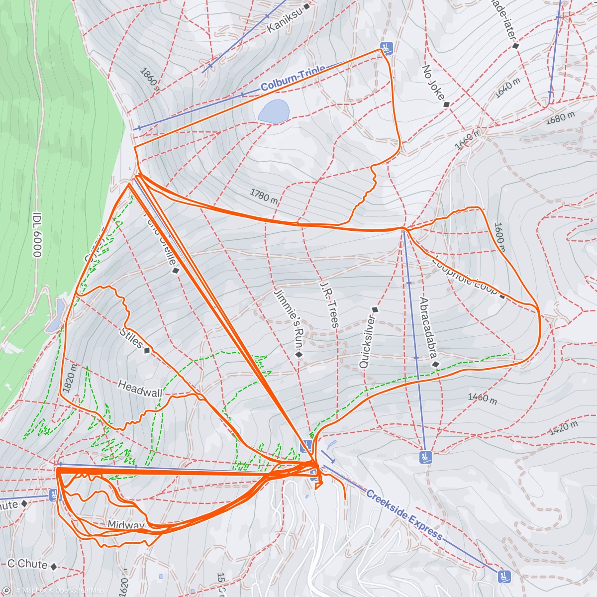 Map of the activity, Day #12 of 54: Schweitzer Mountain Resort