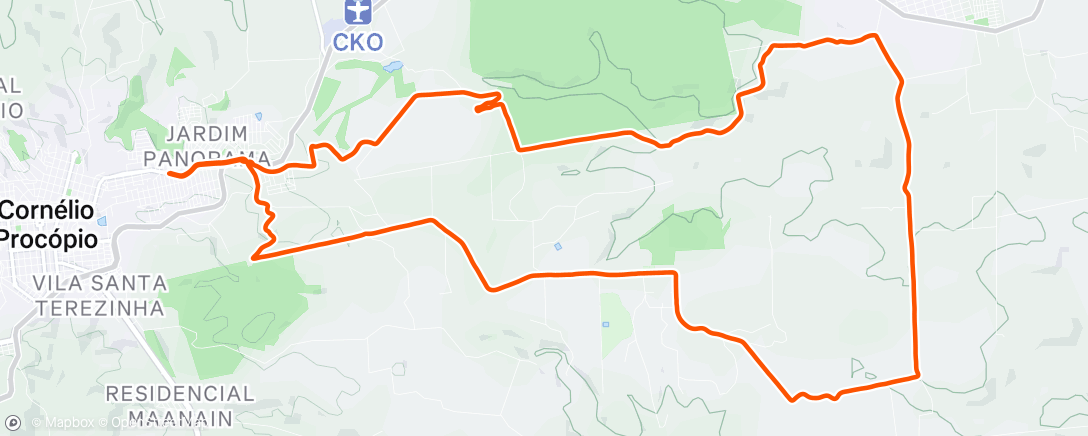Map of the activity, Pedalada vespertina