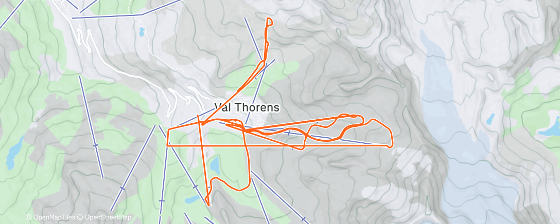 Map of the activity, Slopes - A day snowboarding at Les 3 Vallées