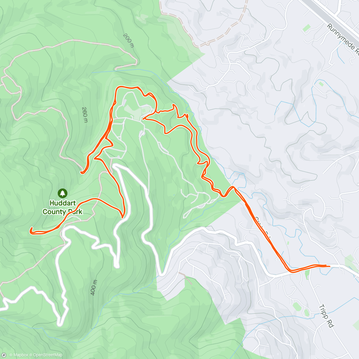 Mapa de la actividad (Huddart Park)