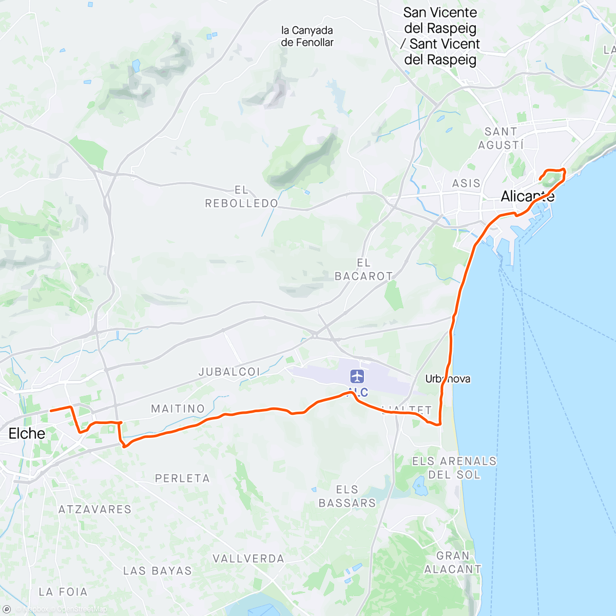 Map of the activity, ROUVY - La Vuelta 2022 | Stage 10 - Alicante