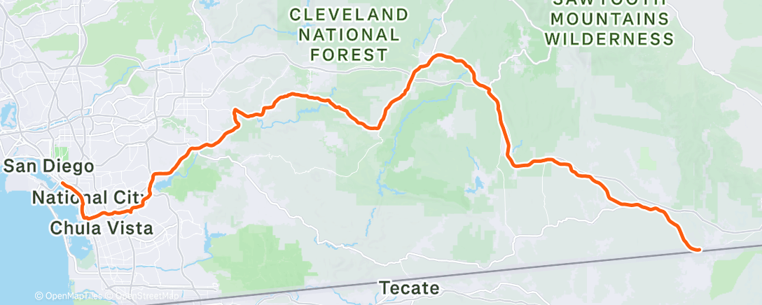 Map of the activity, Biked to the hot springs