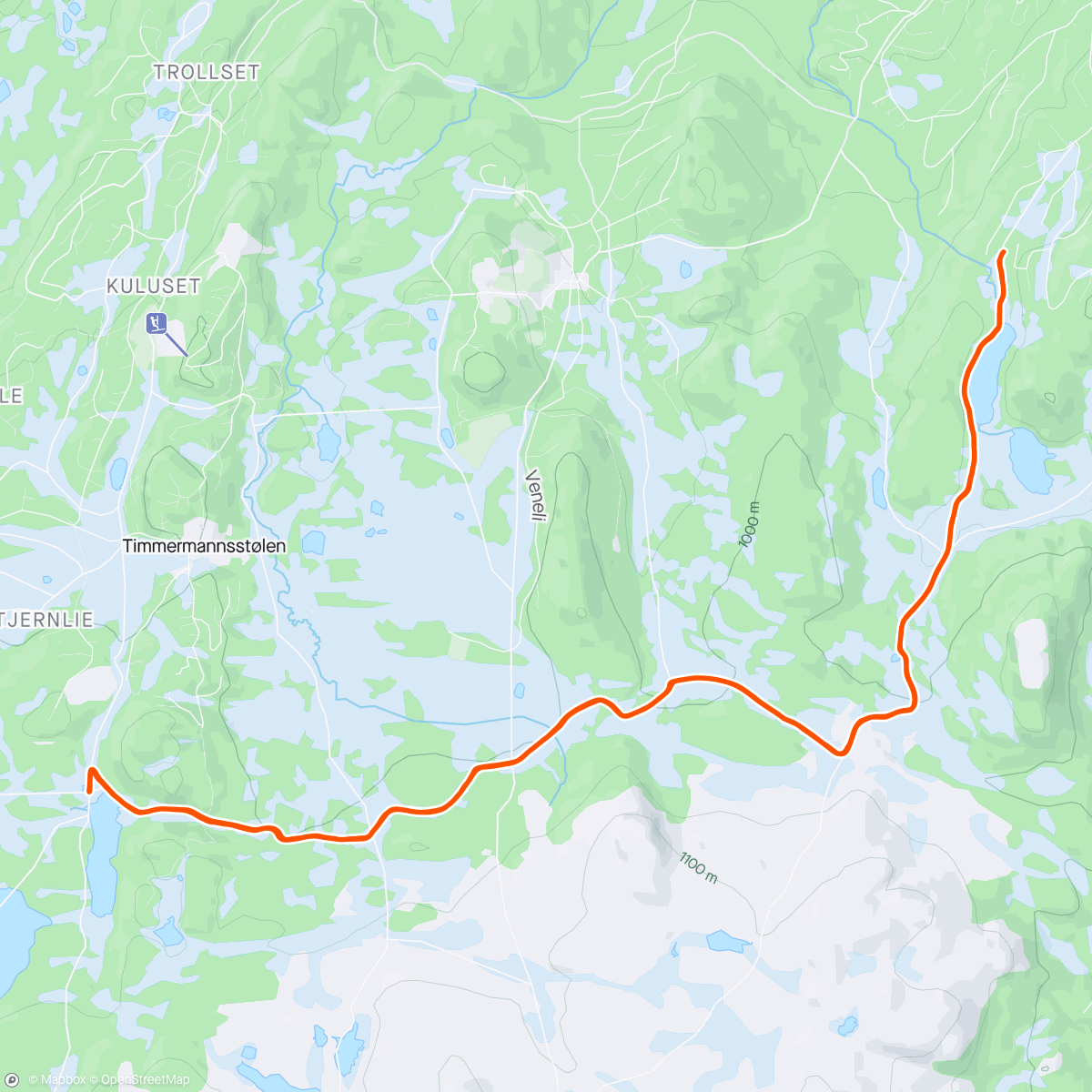 「Skitur - Nesfjellet. Tverrlia, Båtstjernkrysset t/r」活動的地圖