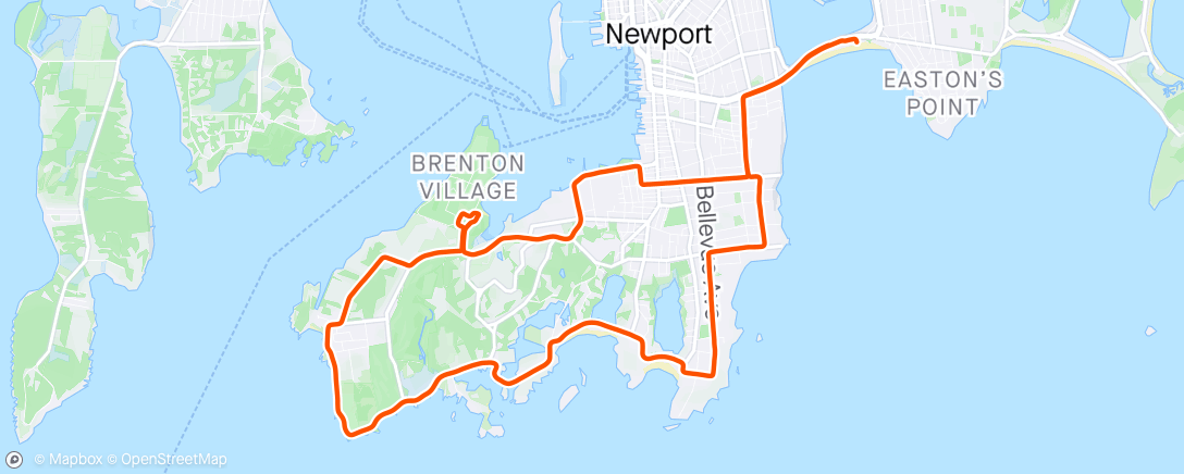 Map of the activity, Rhode Races Newport Half Marathon