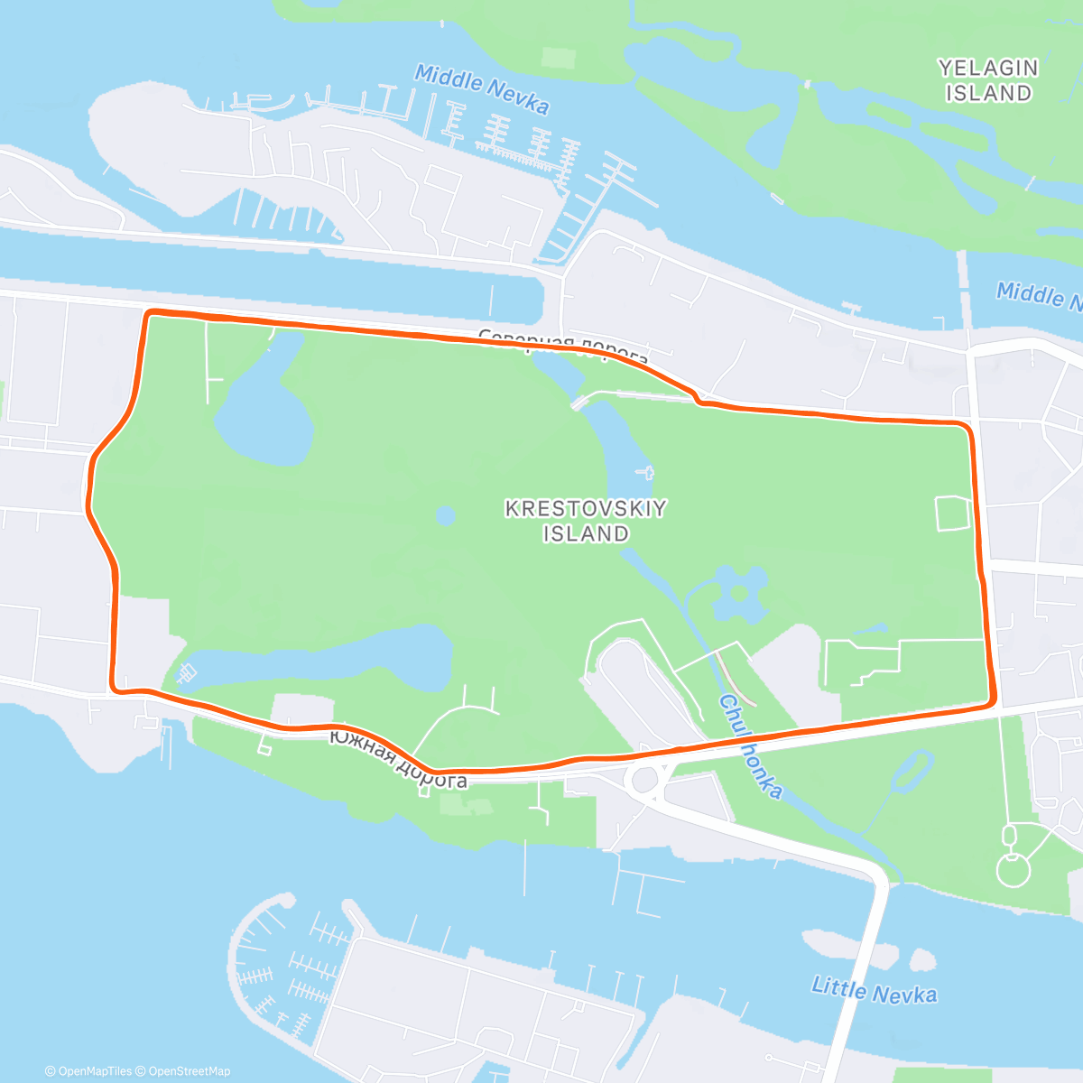 Map of the activity, Krestovkiy Longisland