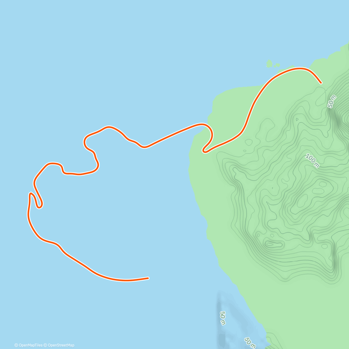Map of the activity, Zwift - Sneaky Lite on Ocean Lava Cliffside Loop in Watopia