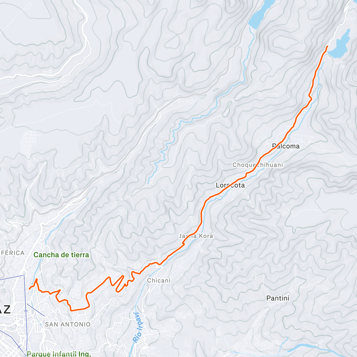 Map of the activity, ROUVY - La Paz Downhill | Bolivia
