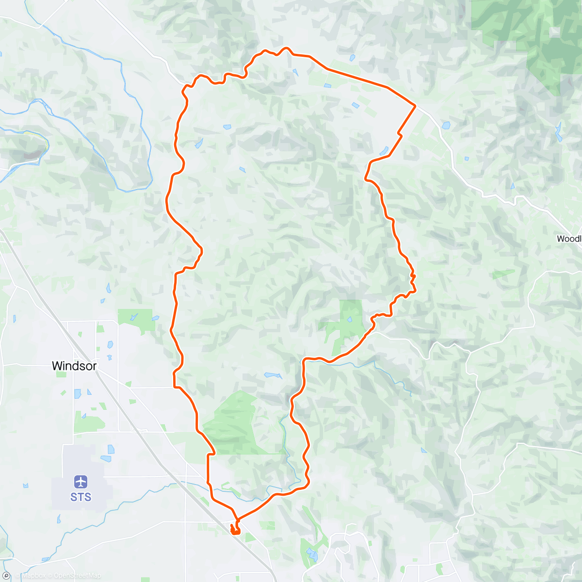 Map of the activity, Wine Country "Century", heavily delayed and 70% modified
