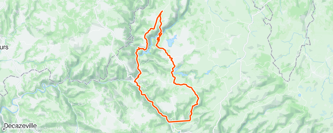 Map of the activity, Vélo en soirée