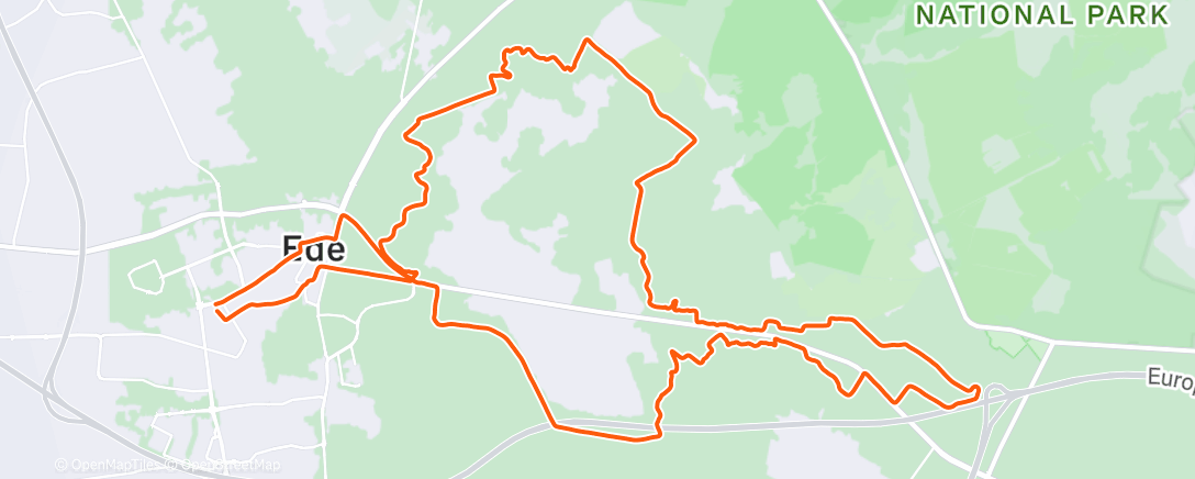 Map of the activity, Middagrit op mountainbike