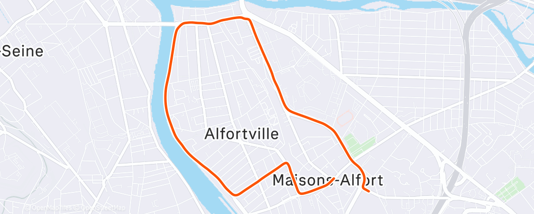Map of the activity, Course à pied dans l'après-midi