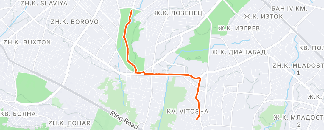 Map of the activity, Morning Run