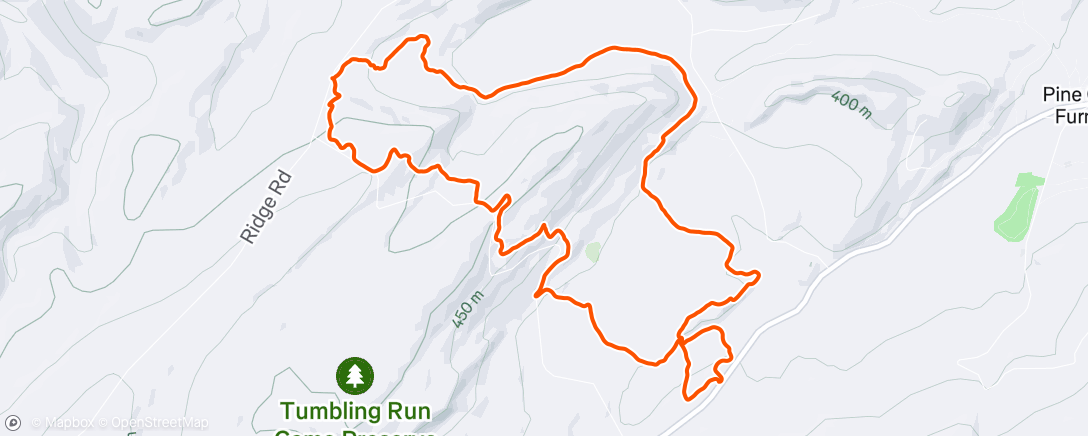 Mapa da atividade, Afternoon Mountain Bike Ride