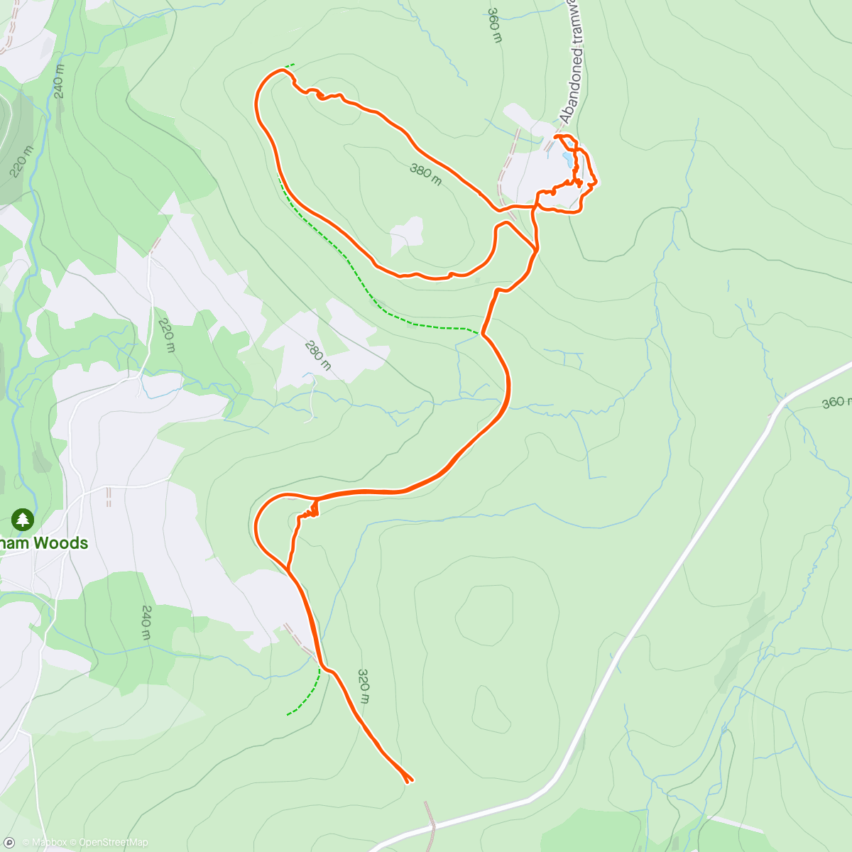 Map of the activity, 4 quarries - Foggintor, Kings Tor, Swelltor and Ingra Tor
