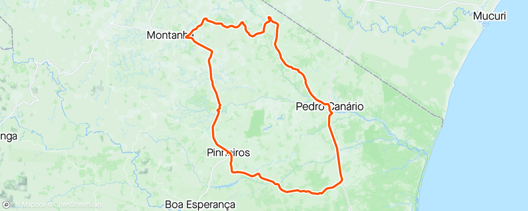 Map of the activity, Pinheiros/Montanha/Cristal/Pedro Canário/Sayonara/Pinheiros
