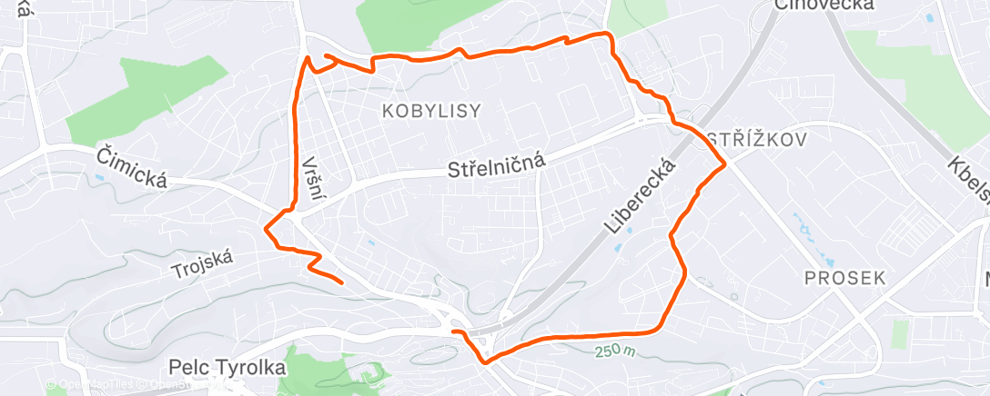 Karte der Aktivität „Evening Run”