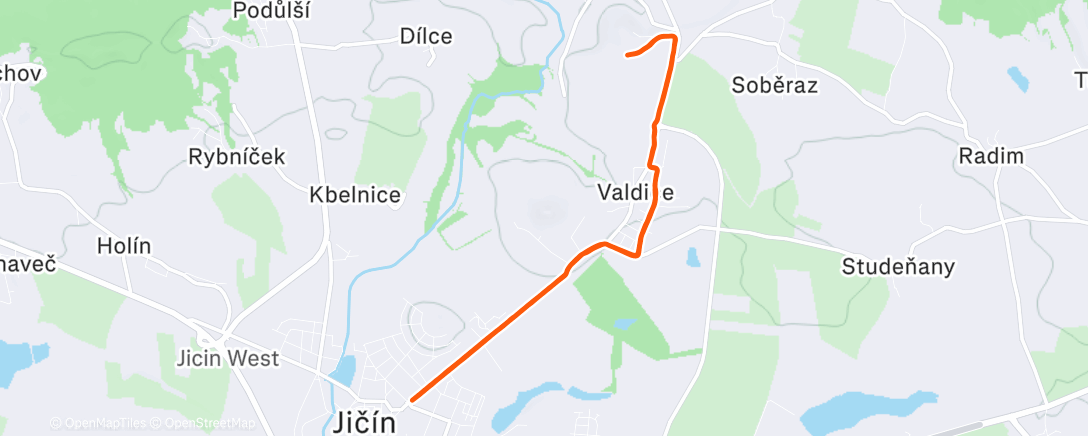 Map of the activity, Evening Run