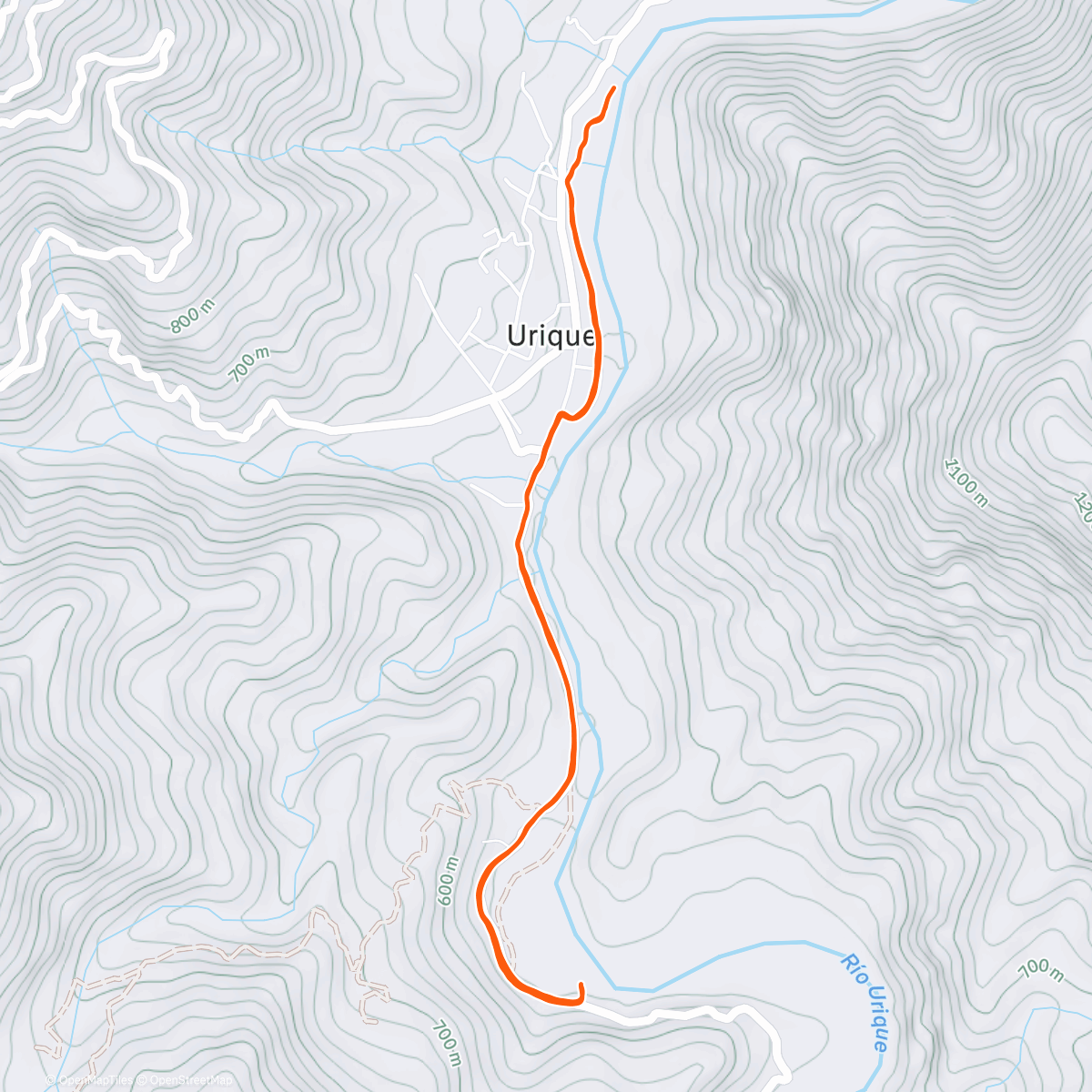 Map of the activity, Xmas Eve in Urique