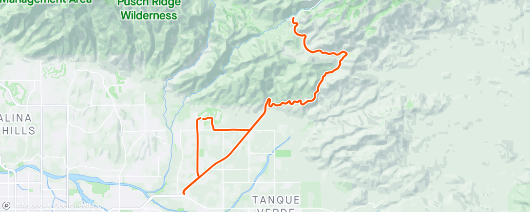 Map of the activity, Morning Ride - Tucson, Arizona ☀️