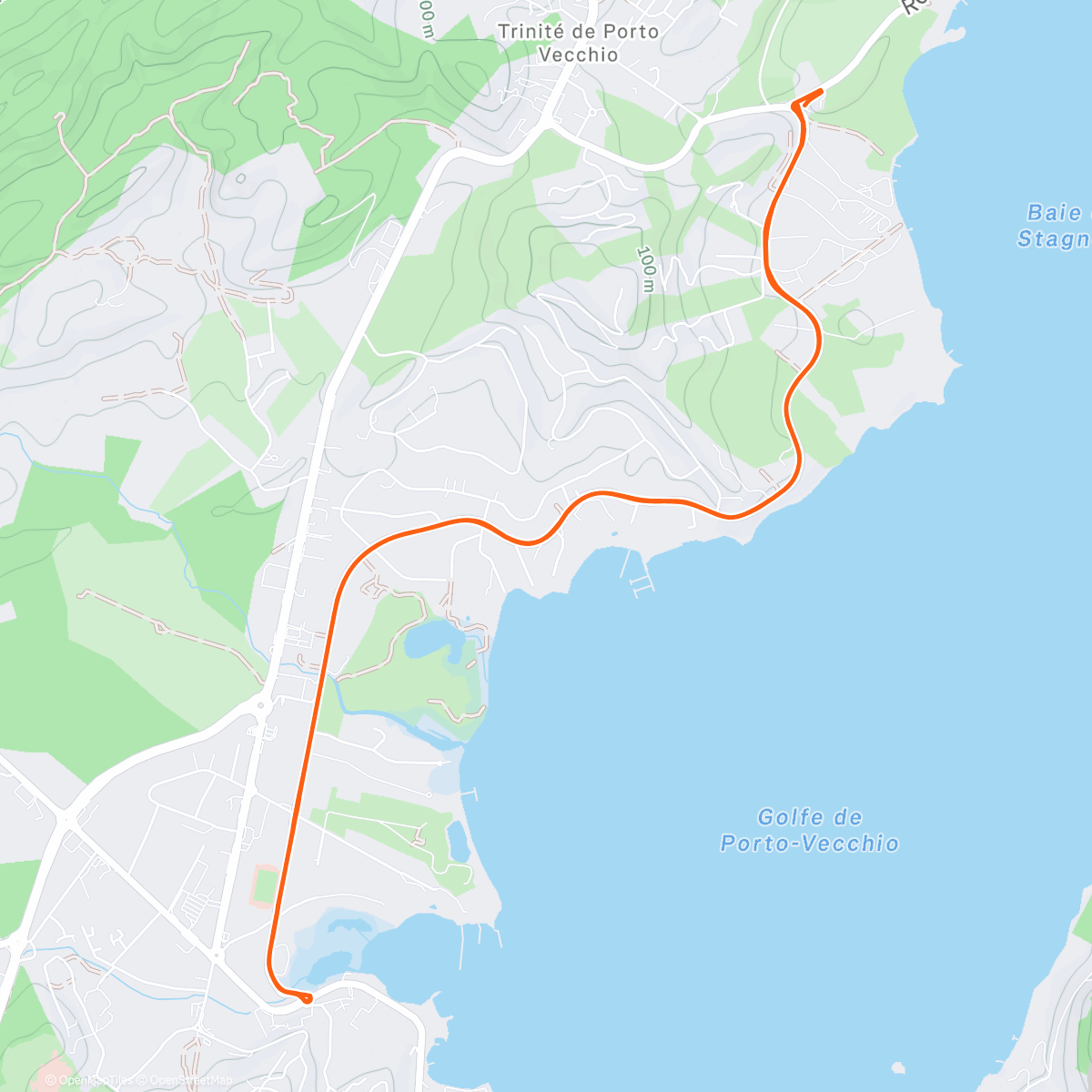 Карта физической активности (Promenade virtuelle Wahoo - Rond point Utile - Rond point Porto Vecchio X2)