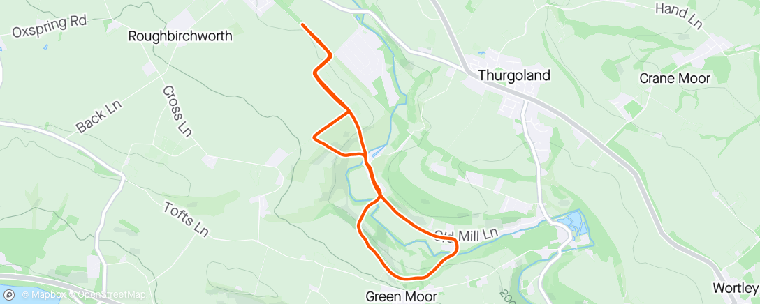Map of the activity, Trunce 2: hard work up hill today. Aiming for 33.00 next Trunce