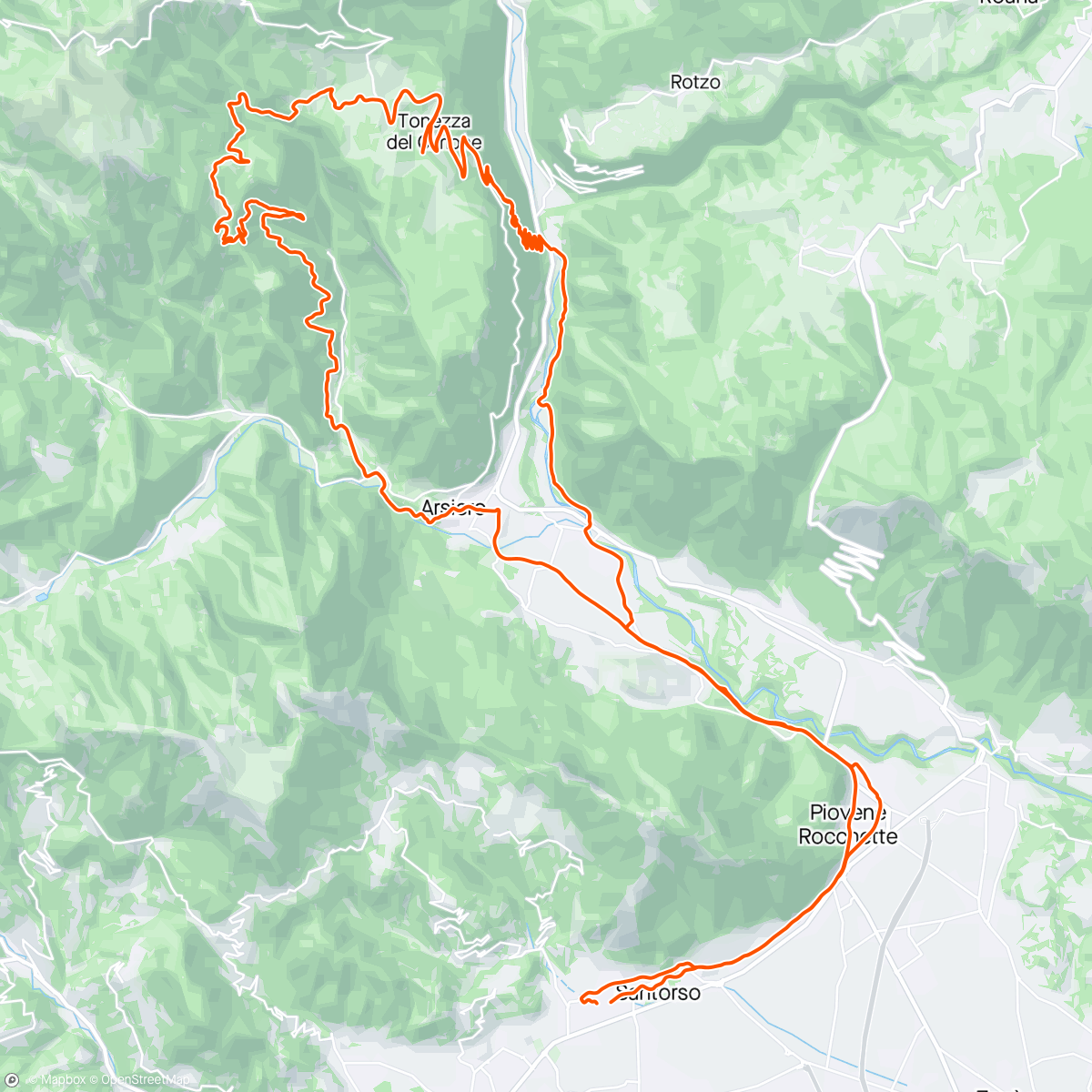 Map of the activity, arsiero malga zolle tonezza contra pria