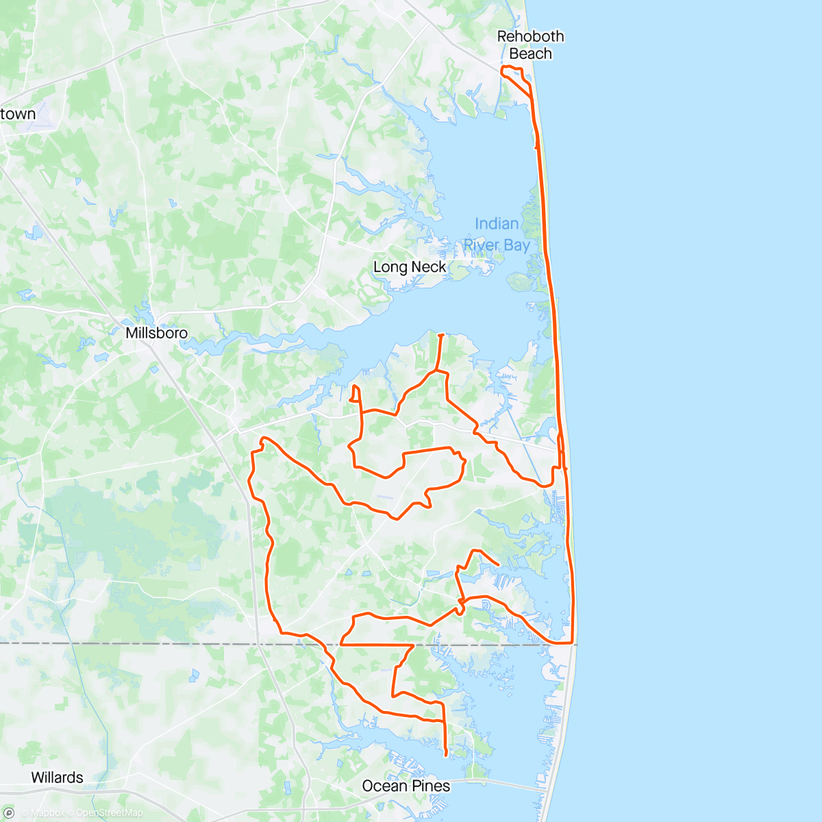 Mapa da atividade, Ocean to Bay Tour