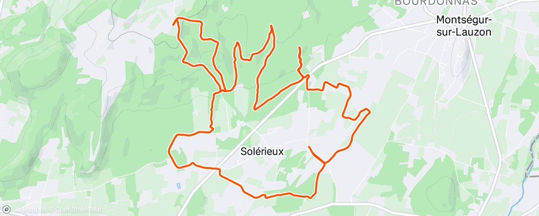 Map of the activity, Course à pied le matin avec Ivanne