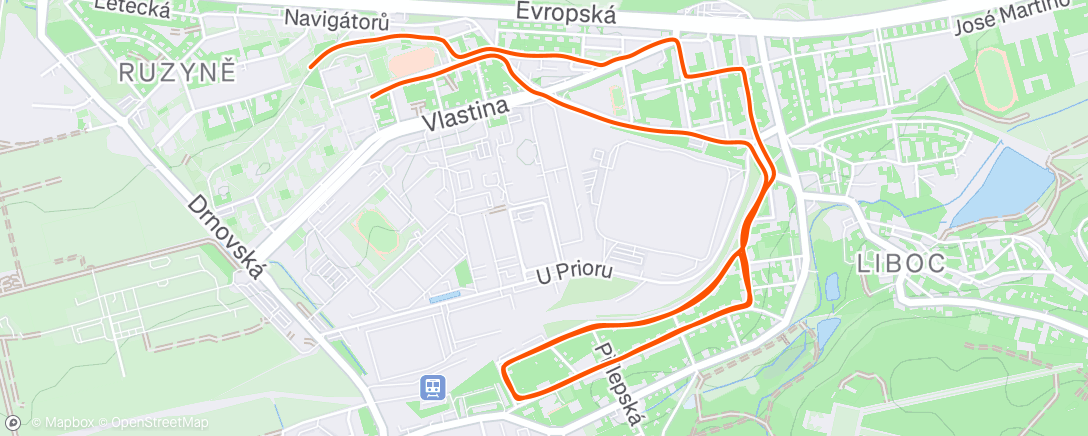 Map of the activity, Afternoon Run