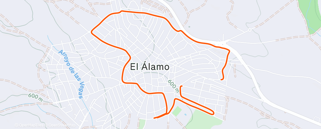 Map of the activity, Evening Run