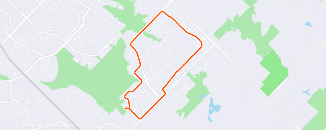 Map of the activity, Afternoon Run