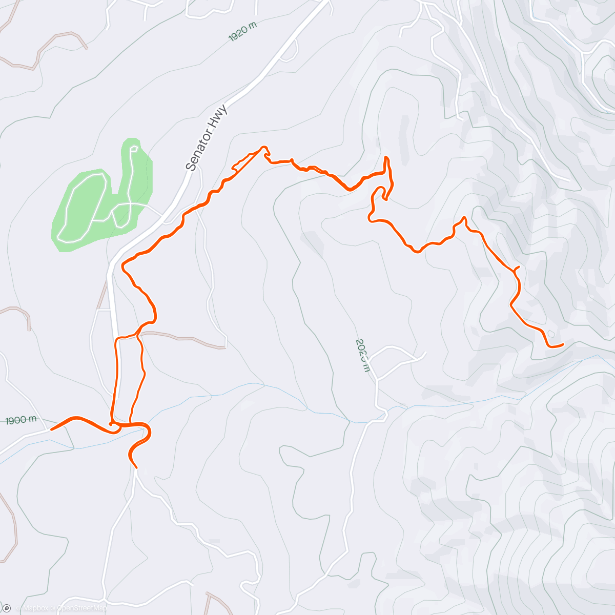 Map of the activity, In and out run on Groom Creek Loop