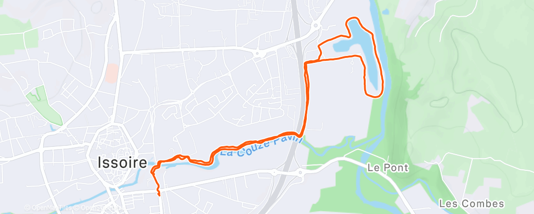 Map of the activity, Course à pied le midi