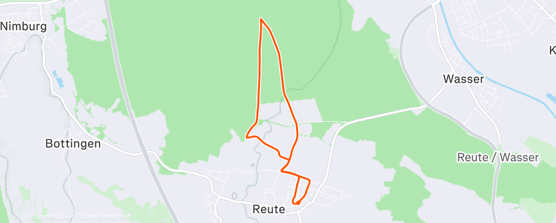 Map of the activity, Evening Run