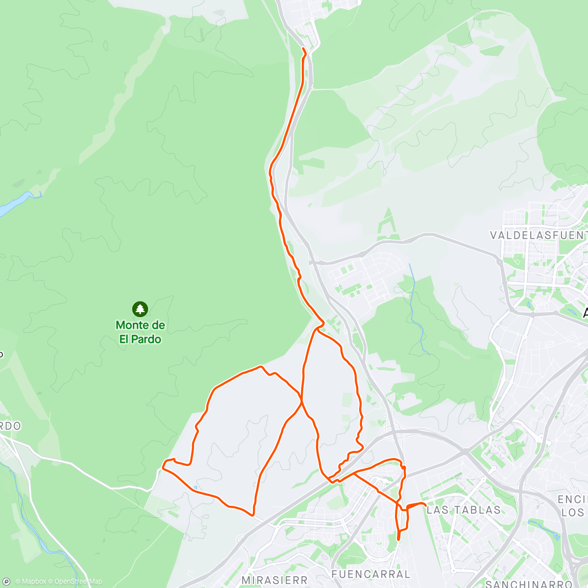 Map of the activity, Bicicleta MTB