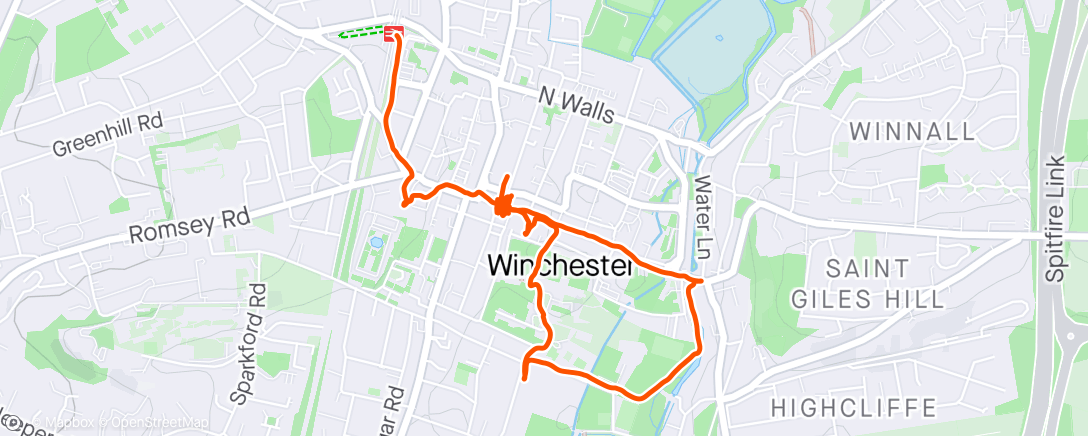 Map of the activity, Exploring Winchester
