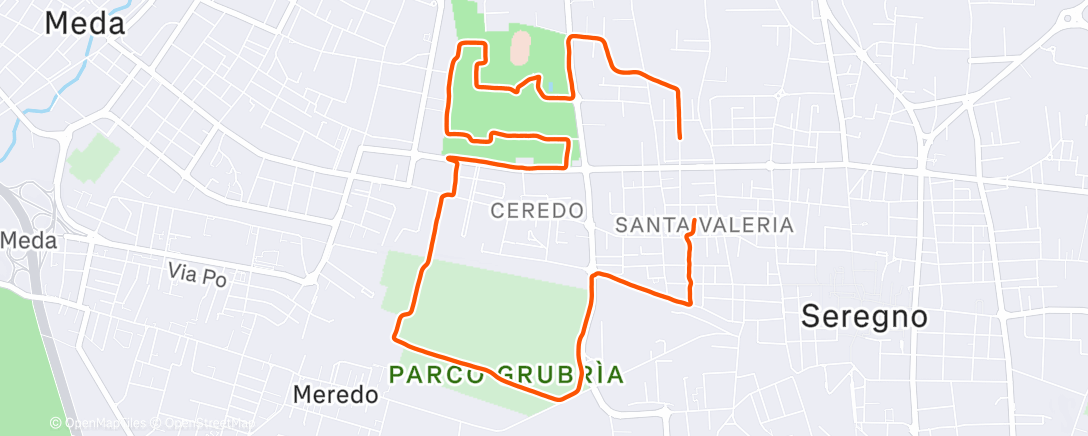 Map of the activity, Lunch Run