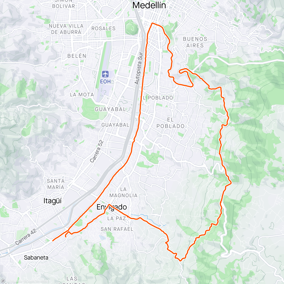 Map of the activity, Transversal de la montaña